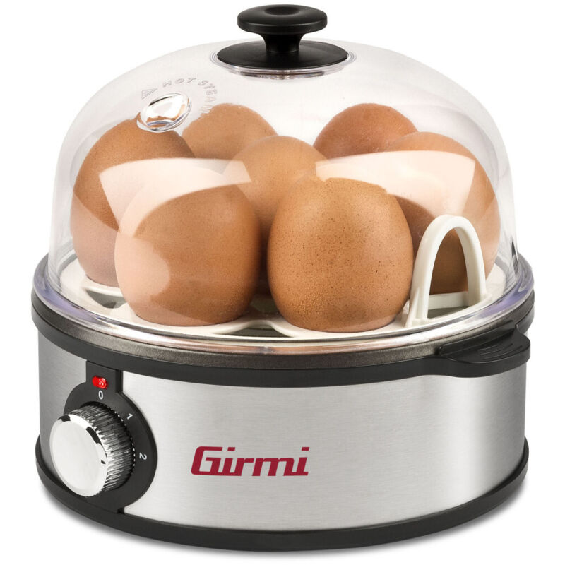Girmi CU2500 Eierkocher 7 Eier 360 W Schwarz, Edelstahl, Transparent