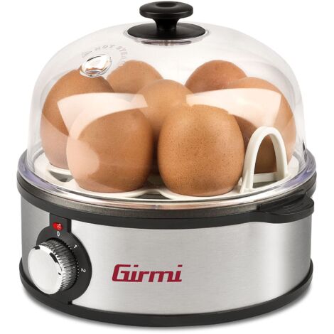 Girmi CU2500 Pentolino per uova 7 uovo/uova 360 W Nero, Acciaio inox, Trasparente