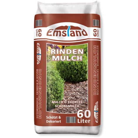 GIRO Emsland Rindenmulch 60L, Natürlicher Abdeckmulch für Garten & Beete