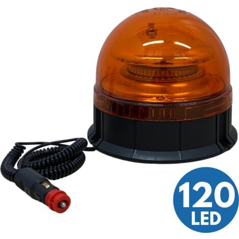Lampeggiante LED arancione base magnetica Cavo spiralato 12/24 V con  accendisigari