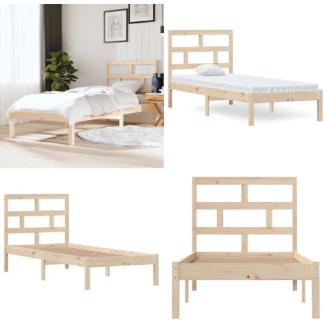 Giroletto 75x190 cm Small Single in Legno Massello - Letto in legno - Testiera in legno