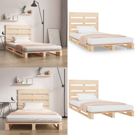 Giroletto 90x190 cm Single in Legno Massello di Pino - Testiera in legno - Letto in legno