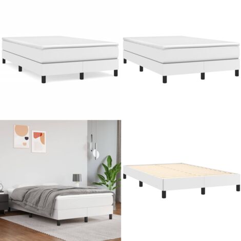 Giroletto a Molle con Materasso Bianco 120x190 cm in Similpelle - Materasso a molle - Letto con materasso