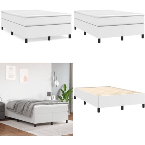 Giroletto a Molle con Materasso Bianco 120x190 cm in Similpelle - Materasso a molle - Letto con materasso
