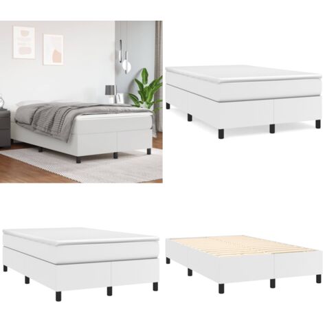 Giroletto a Molle con Materasso Bianco 120x200 cm in Similpelle - Materasso a molle - Letto con materasso