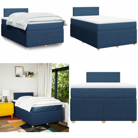 Giroletto a Molle con Materasso Blu 120x190 cm in Tessuto - Materasso a molle insacchettate - Letto a molle