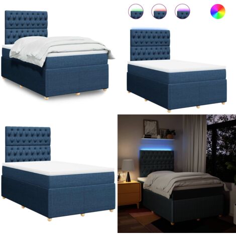Giroletto a Molle con Materasso Blu 120x190 cm in Tessuto - Materasso a molle insacchettate - Letto a molle