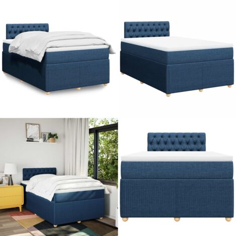 Giroletto a Molle con Materasso Blu 120x190 cm in Tessuto - Materasso a molle insacchettate - Letto a molle