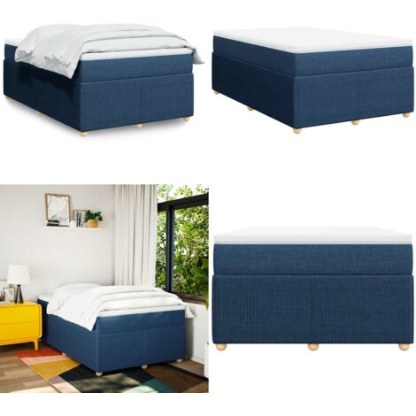 Giroletto a Molle con Materasso Blu 120x190 cm in Tessuto - Materasso a molle insacchettate - Letto con materasso