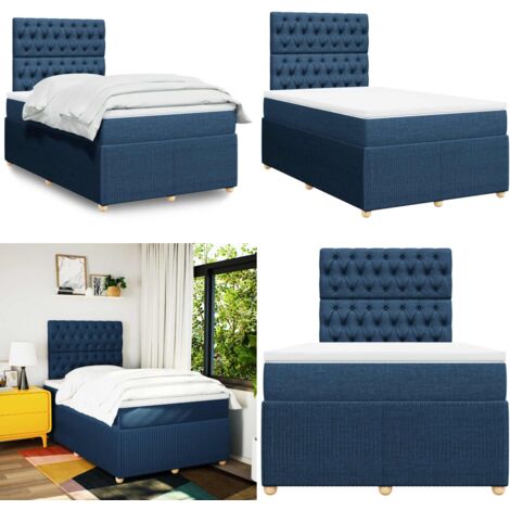 Giroletto a Molle con Materasso Blu 120x190 cm in Tessuto - Materasso a molle - Letto a molle