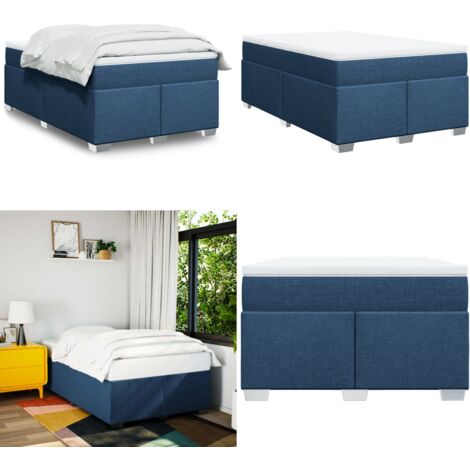 Giroletto a Molle con Materasso Blu 120x200 cm in Tessuto - Materasso a molle insacchettate - Letto a molle
