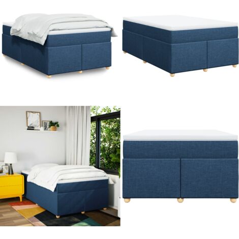 Giroletto a Molle con Materasso Blu 120x200 cm in Tessuto - Materasso a molle insacchettate - Letto a molle con materasso