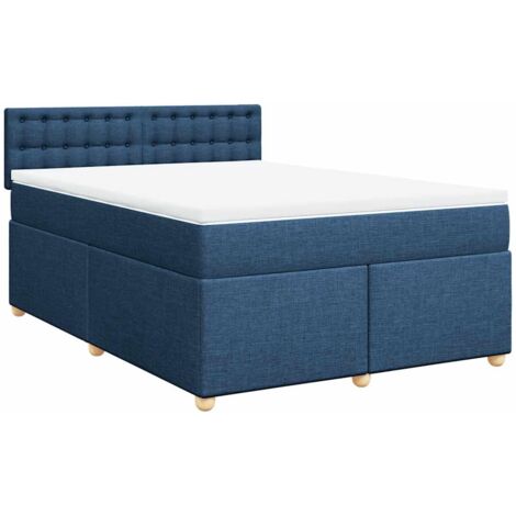 Giroletto a Molle con Materasso Blu 140x190 cm in Tessuto vidaXL