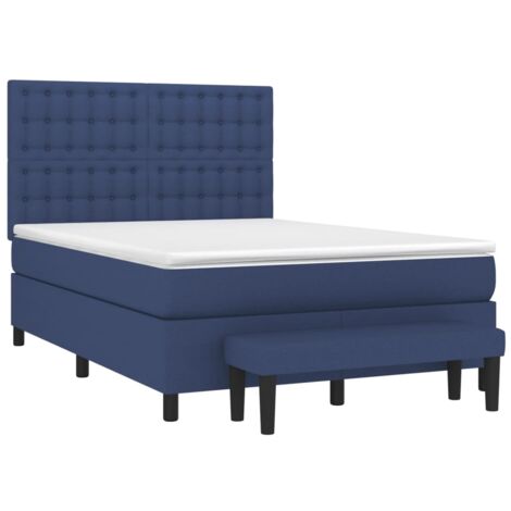 Giroletto a Molle con Materasso Blu 140x190 cm in Tessuto vidaXL
