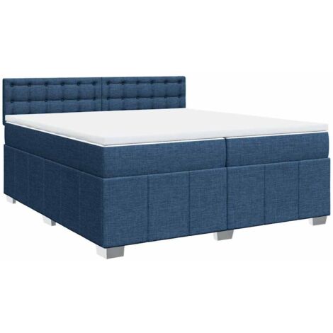 Giroletto a Molle con Materasso Blu 200x200 cm in Tessuto vidaXL