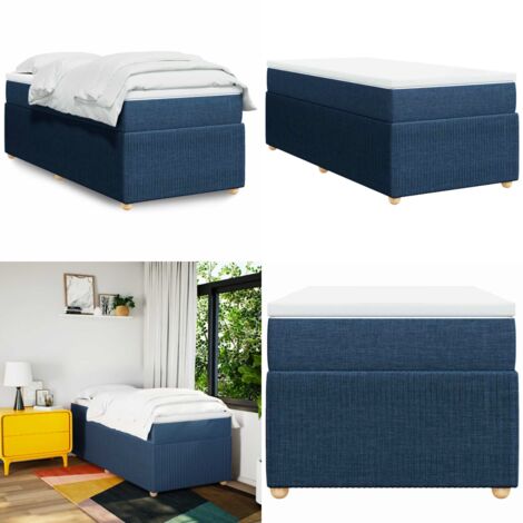 Giroletto a Molle con Materasso Blu 90x200 cm inTessuto - Materasso a molle insacchettate - Letto a molle con materasso