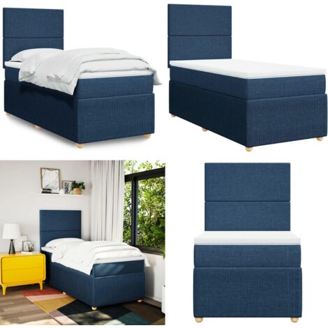 Giroletto a Molle con Materasso Blu 90x200 cm inTessuto - Materasso a molle - Letto a molle