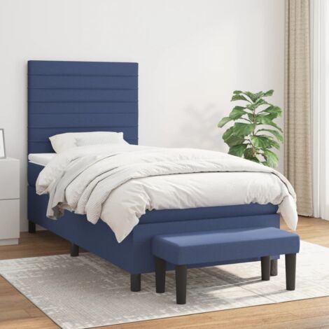 Giroletto a Molle con Materasso Blu 90x200 cm inTessuto vidaXL