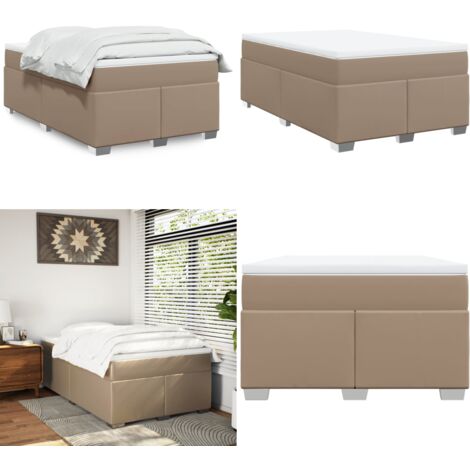 Giroletto a Molle con Materasso Cappuccino 120x190cm Similpelle - Materasso a molle insacchettate - Similpelle