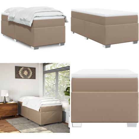 Giroletto a Molle con Materasso Cappuccino 90x200 cm Similpelle - Materasso a molle insacchettate - Similpelle