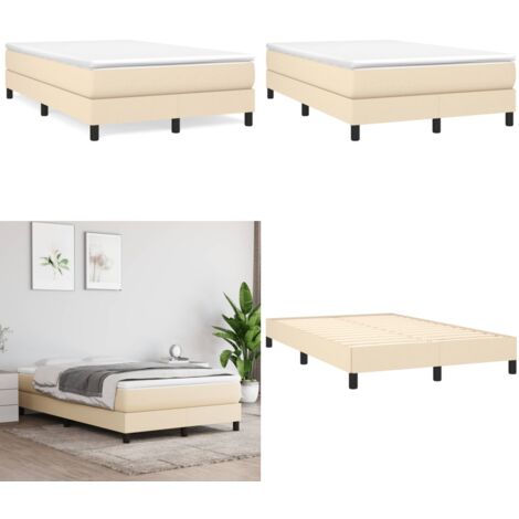 Giroletto a Molle con Materasso Crema 120x190 cm in Tessuto - Materasso a molle - Letto con materasso
