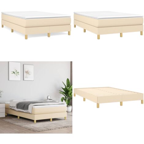 Giroletto a Molle con Materasso Crema 120x190 cm in Tessuto - Materasso a molle - Letto con materasso