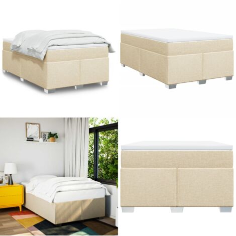 Giroletto a Molle con Materasso Crema 120x200 cm in Tessuto - Materasso a molle insacchettate - Letto con materasso