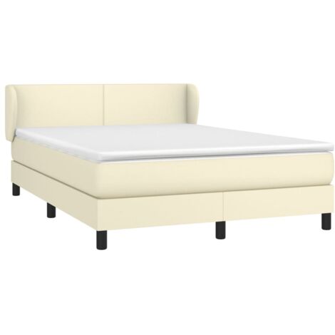 Giroletto a Molle con Materasso Crema 140x190 cm in Similpelle vidaXL