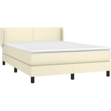 Giroletto a Molle con Materasso Crema 140x190 cm in Similpelle vidaXL