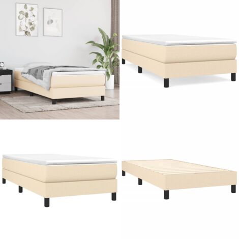 Giroletto a Molle con Materasso Crema 80x200 cm inTessuto - Materasso a molle - Letto a molle
