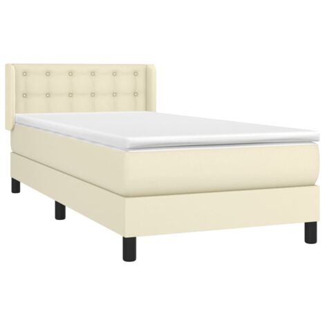 Giroletto a Molle con Materasso Crema 90x200 cm in Similpelle vidaXL