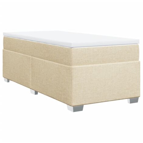 Giroletto a Molle con Materasso Crema 90x200 cm inTessuto vidaXL