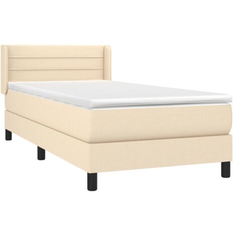 Giroletto a Molle con Materasso Crema 90x200 cm inTessuto vidaXL