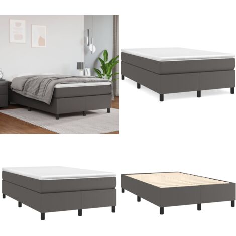 Giroletto a Molle con Materasso Grigio 120x200 cm in Similpelle - Materasso a molle - Letto con materasso
