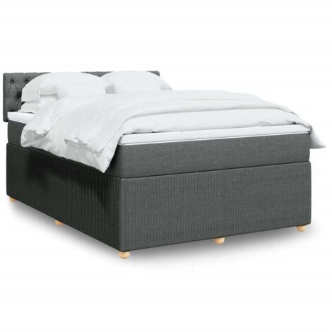 Giroletto a Molle con Materasso Grigio Scuro 160x200 cm Tessuto vidaXL