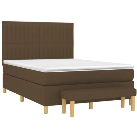 Giroletto a Molle con Materasso Marrone Scuro 140x200cm Tessuto vidaXL