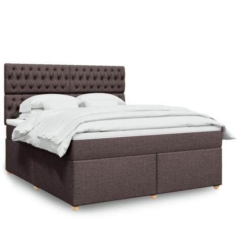Giroletto a Molle con Materasso Marrone Scuro 180x200cm Tessuto vidaXL