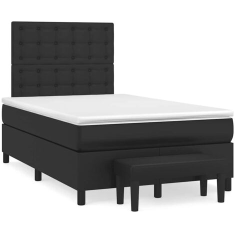 Giroletto a Molle con Materasso Nero 120x190 cm in Similpelle vidaXL