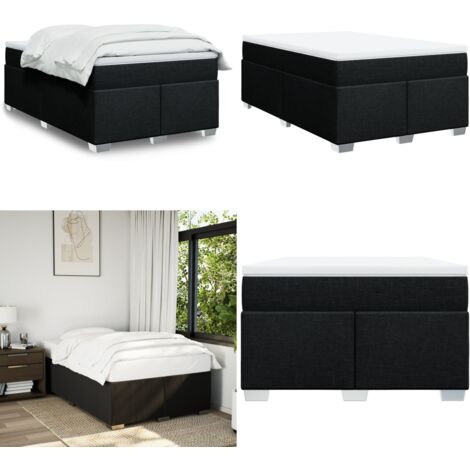 Giroletto a Molle con Materasso Nero 120x190 cm in Tessuto - Materasso a molle insacchettate - Giroletto nero