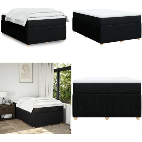 Giroletto a Molle con Materasso Nero 120x190 cm in Tessuto - Materasso a molle insacchettate - Letto a molle