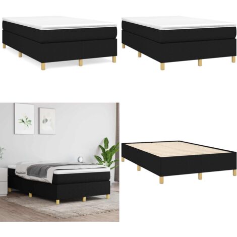 Giroletto a Molle con Materasso Nero 120x190 cm in Tessuto - Materasso a molle - Letto con materasso