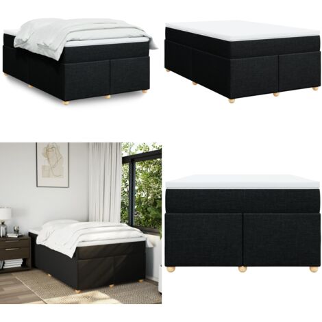 Giroletto a Molle con Materasso Nero 120x200 cm in Tessuto - Materasso a molle insacchettate - Giroletto nero