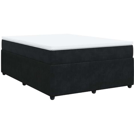 Giroletto a Molle con Materasso Nero 140x190 cm in Velluto 820129