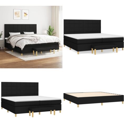 Giroletto a Molle con Materasso Nero 200x200 cm in Tessuto - Materasso a molle - Letto a molle