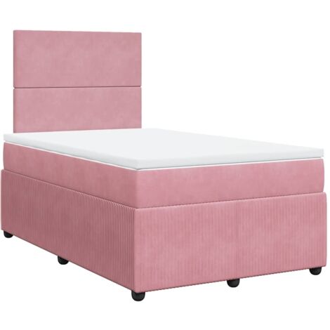 Giroletto a Molle con Materasso Rosa 120x190 cm in Velluto vidaXL