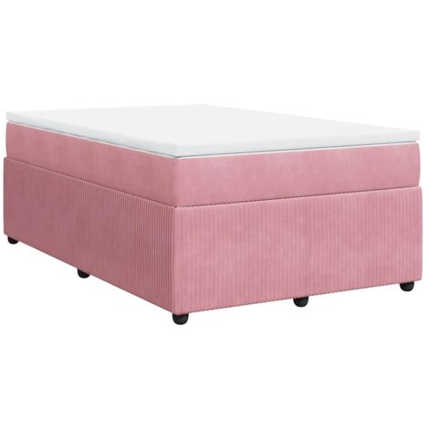 Giroletto a Molle con Materasso Rosa 120x190 cm in Velluto vidaXL