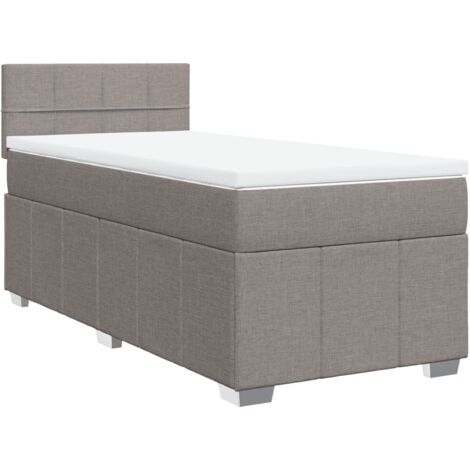 Giroletto a Molle con Materasso Tortora 100x200 cm in Tessuto vidaXL