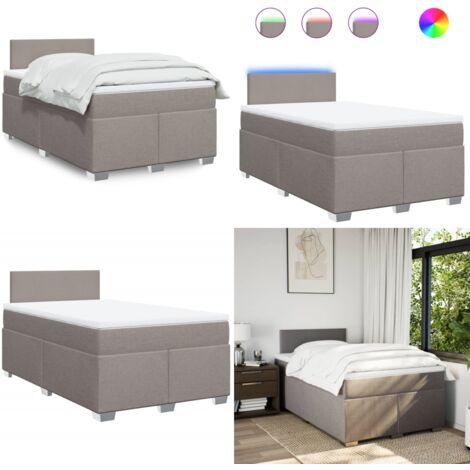 Giroletto a Molle con Materasso Tortora 120x190 cm in Tessuto - Materasso a molle insacchettate - Letto a molle