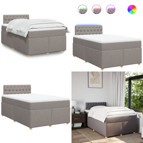 Giroletto a Molle con Materasso Tortora 120x190 cm in Tessuto - Materasso a molle insacchettate - Letto a molle
