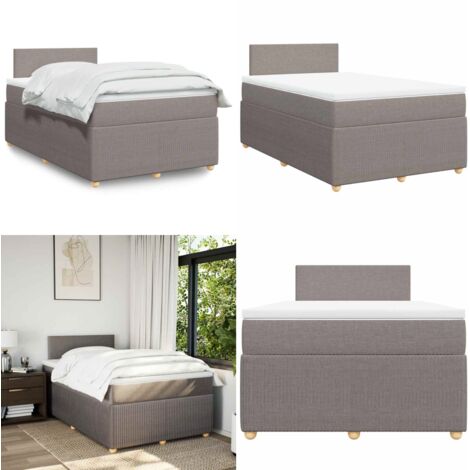 Giroletto a Molle con Materasso Tortora 120x190 cm in Tessuto - Materasso a molle insacchettate - Letto a molle